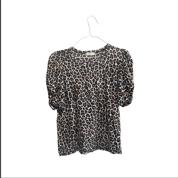 ALC Kati Brown Leopard Print Twist Puff Sleeve in Excellent Pre Loved Condition - Picture 3 of 6
